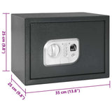 Digital Safe with Lock Dark grey 35 x 25 x 25 cm Steel 42011311