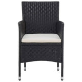 Garden Dining Set Black, cream white cushion 3095930