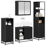 Bathroom Furniture Set 4 pcs Black Oak Engineered Wood 3402413