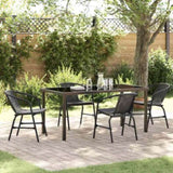 Garden Dining Set 5 pcs Black Powder-Coated Steel 3379383