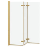 Shower Enclosure Gold 130 x 138 cm ESG Glass and Aluminium 42018541