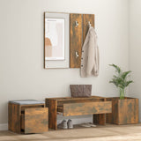 Hallway Furniture Set Smoked Oak Engineered Wood 3120200
