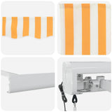 Retractable Awning Yellow and White 400 x 300 cm 3330495