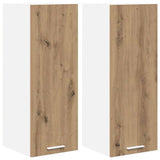 Hanging Cabinet 2 pcs Artisan Oak and White 30 x 31 x 80 cm 884257