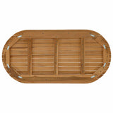 Table Top 100 x 50 x 3.5 cm Oval Solid Teak Wood Natural 42033162