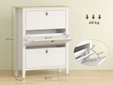 Modern Three-Drawer Shoe Cabinet - White T3398P330381