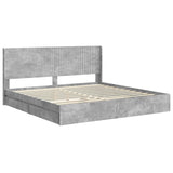 Bed Frame with Storage and Headboard Concrete Grey 200 x 200 cm 3413998