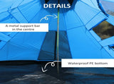 6 Men Tipi Tent with Carry Bag - Blue T3398P348695