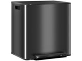 60L Dual Compartment Stainless Steel Bin, with Deodoriser Holders - Black T3398P343444