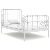 Extendable Bed Frame White Powder-coated metal Single 324741