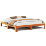Bed Frame without Mattress Wax Brown 180x200 cm Super King Solid Wood Pine 3308731