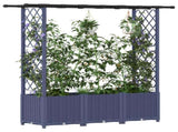 Raised Bed with Trellis and Roof Grey 162.5 x 40 x 138 cm PP 42032567