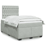 Box Spring Bed with Mattress Light Grey 120x200 cm Velvet 3290888