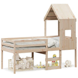 High Sleeper Bed without Mattress 80x200 cm Solid Wood Pine 3282010