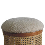 Cream Boucle Larissa Footstool IN3460