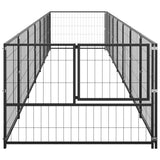 Dog Kennel Black 7 m Steel 3082097