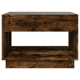 Coffee Table with Infinity LED Smoked Oak 70x50x50 cm 847662