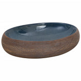 Countertop Basin Brown and Blue Oval 59x40x15 cm Ceramic 155081