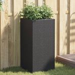 ZNTS Garden Planters 2 pcs Black 40x40x80 cm Poly Rattan 3210519