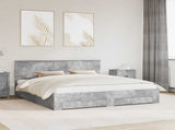 Bed Frame Concrete Grey 180 x 200 cm Engineered Wood 3410864