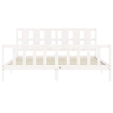 Bed Frame without Mattress White Solid Wood Pine 3192247