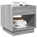 ZNTS Bedside Table with Infinity LED Grey Sonoma 50x50x50 cm 3284089