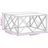 Coffee Table Silver Stainless Steel and Solid Wood Reclaimed 349976