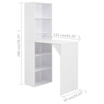 ZNTS Bar Table with Cabinet White 115x59x200 cm 280227