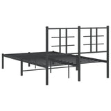 Metal Bed Frame without Mattress with Headboard Black 120x190cm 355558
