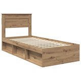 Bed Frame Artisian Oak 90 x 200 cm Solid Pine Wood 3409814