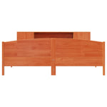 ZNTS Bookcase Bed without Mattress Wax Brown 200x200cm Solid Wood Pine 3323055