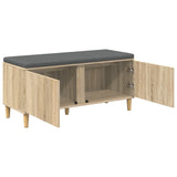 Hall Bench with Cushion with Door Sonoma Oak 100 x 38 x 46 cm 891538