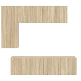 5 Piece TV Wall Units Sonoma Oak Engineered Wood 3216466