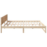 Bed Frame with Headboard Natural 180 x 200 cm Solid Pine Wood 873262