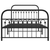 Metal Bed Frame without Mattress with Footboard Black 107x203cm 376614