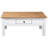 Coffee Table White 100x60x45 cm Solid Pine Wood Panama Range 282684