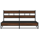 Metal Bed Frame without Mattress Brown Oak 193x203 cm 3308514