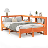 Bookcase Bed without Mattress Wax Brown 120x200 cm Solid Wood Pine 3324426