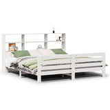 Bed Frame without Mattress White 180x200 cm Super King Solid Wood Pine 3309933