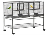 Large Bird Cage Parrot Cage with Divider, Slide Tray for Finch Canaries Parakeets Cockatiels, 95 x T3398P349805