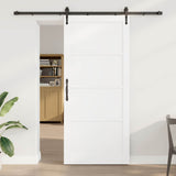 Sliding Door ORKDAL 93 x 211 cm Engineered Wood White and Black 3450331