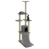 Cat Tree with Sisal Scratching Posts Light Grey 155 cm 171516