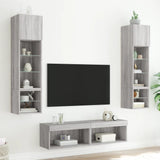 6 Piece TV Wall Units with LED Grey Sonoma Engineered Wood 3216627