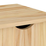 Rolling Cabinet Brown 100 x 39 x 65.5 cm Solid Pine Wood 42032399
