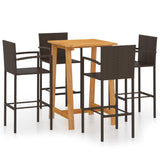Garden Bar Set Brown Solid acacia wood Dining Durable 3067955