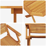 Garden Dining Set Folding 5 pcs Brown Solid Acacia Wood 3375712