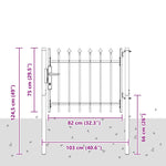 Fence Gate Grey 100 x 75 cm Powder coated steel 42008878