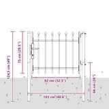 Fence Gate Grey 100 x 75 cm Powder coated steel 42008878