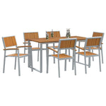 Garden Dining Set 7 pcs Grey and brown 160 x 80 x 75 cm 3284354
