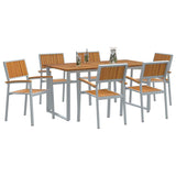 Garden Dining Set 7 pcs Grey and brown 160 x 80 x 75 cm 3284354